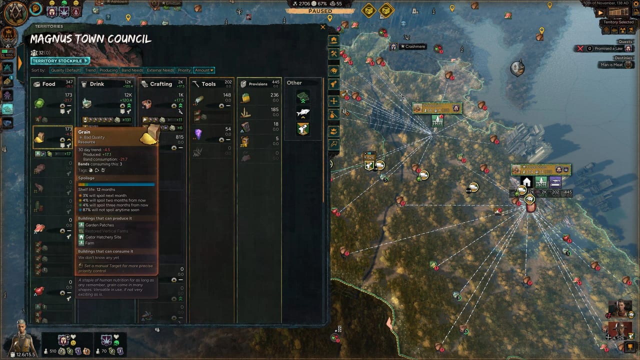 Afterworld screenshot of the dustland campaign map and surrounding ruins
